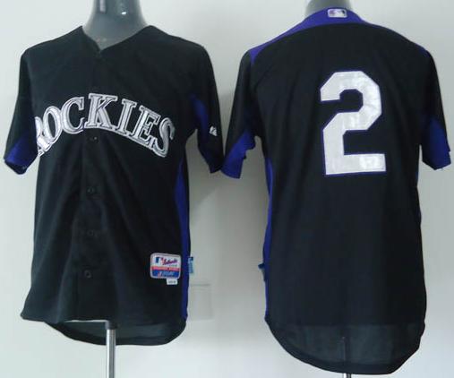Colorado Rockies 2 Troy Tulowitzki 2011 Black Cool Base Jersey