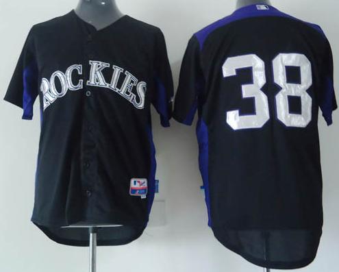 Colorado Rockies 38 Jimemez 2011 Black Cool Base Jersey