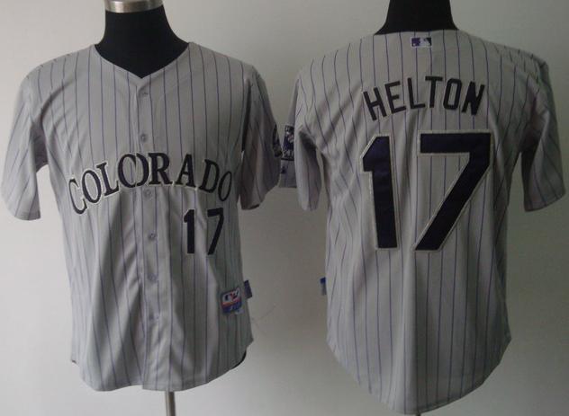 Cheap Colorado Rockies 17 Helton Grey MLB Jersey For Sale