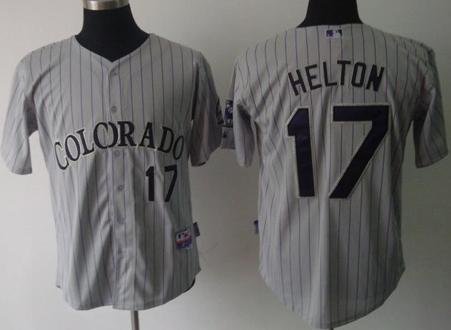 Colorado Rockies 17 Helton Grey MLB Jersey Colorado Rockies 17 Helton Grey MLB Jersey