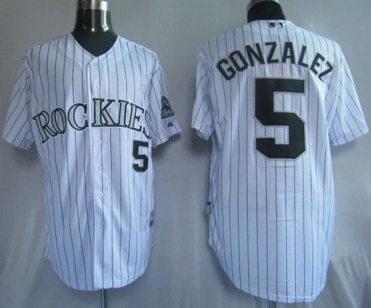 Cheap Colorado Rockies 5 Gonzalez White MLB Jersey For Sale