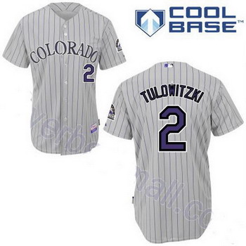 Colorado Rockies 2 Troy Tulowitzki Grey Cool Base Jersey