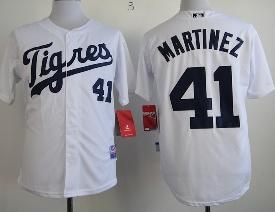 Detroit Tigers 41 Victor Martinez White Cool Base MLB Jerseys