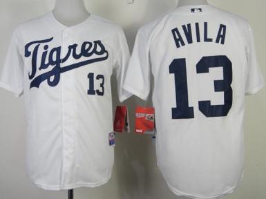 Detroit Tigers 13 Alex Avila White MLB Jerseys