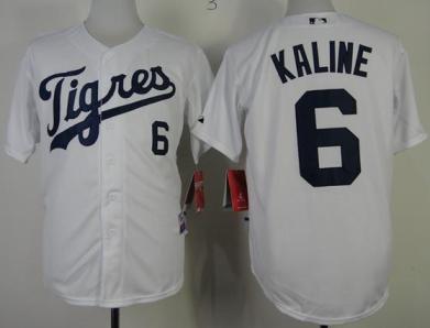 Detroit Tigers 6 Al Kaline White MLB Jerseys