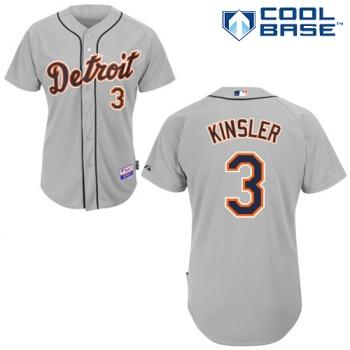 Cheap Detroit Tigers 3 Ian Kinsler Grey Cool Base MLB Jerseys For Sale