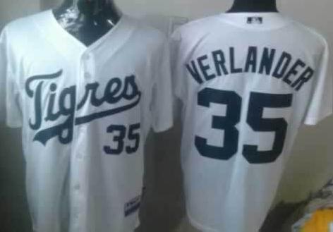 Detroit Tigers 35 Justin Verlander White MLB Jerseys