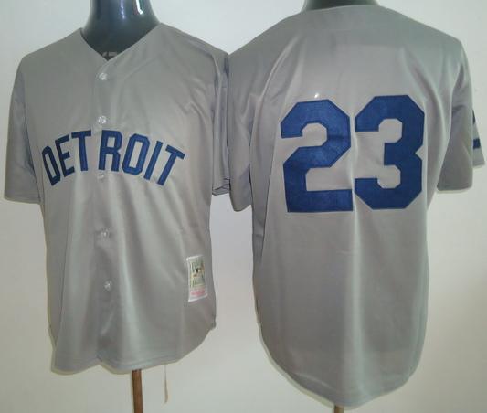 Detroit Tigers 23 Willie Horton Throwback M&N Grey Jersey