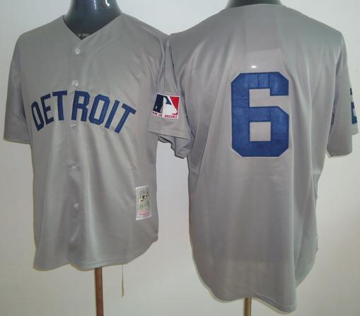 Detroit Tigers 6 Al Kaline Grey Throwback M&N MLB Jersey