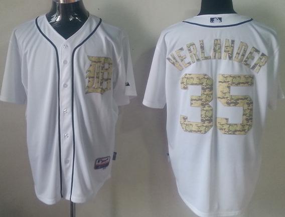 Cheap Detroit Tigers 35 Justin Verlander White MLB Jerseys Camo Number For Sale