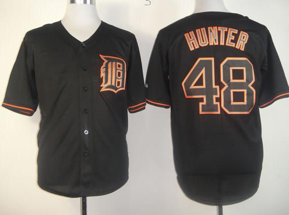 Cheap Detroit Tigers 48 Torii Hunter Black Fashion MLB Jersey For Sale