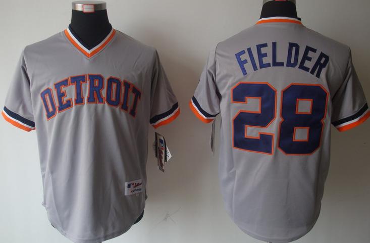 Cheap Detroit Tigers 28 Prince Fielder Grey M&N MLB Jerseys For Sale
