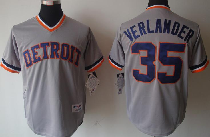 Cheap Detroit Tigers 35 Verlander Grey M&N MLB Jerseys For Sale