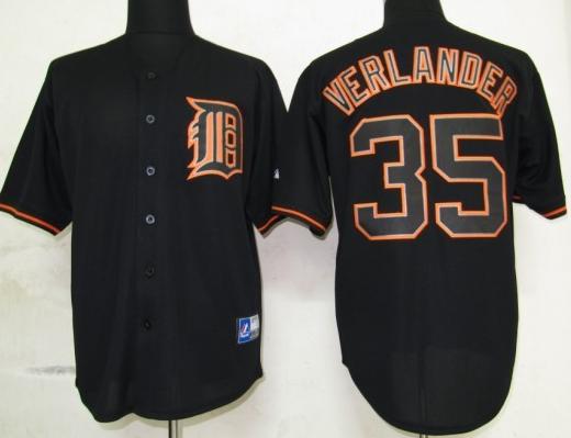 Detroit Tigers 35 Verlander Black Fashion Jersey Detroit Tigers 35 Verlander Black Fashion Jersey