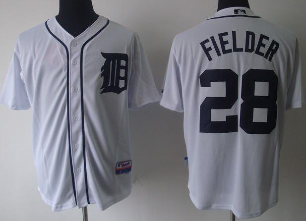 Detroit Tigers 28 Prince Fielder White MLB Jerseys