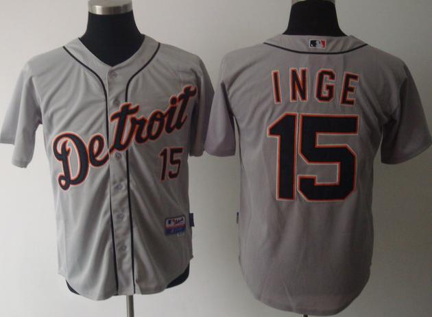 Detroit Tigers 15 Inge Grey MLB Jersey