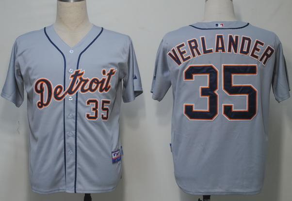 Detroit Tigers 35 Verlander Grey MLB Jerseys