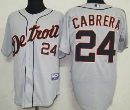Detroit Tigers 24 Cabrera Grey MLB Jersey