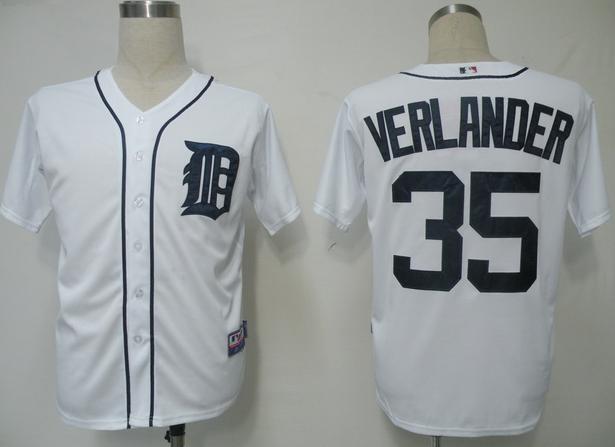 Detroit Tigers 35 Verlander White MLB Jersey