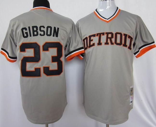 Detroit Tigers 23 Kirk Gibson Grey Jersey