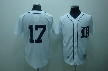 Mitchell Ness Detroit Tigers 17 White Authentic Baseball Jersey