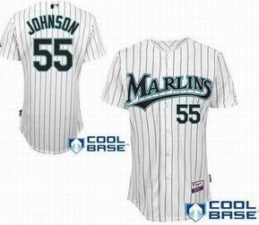 Cheap Florida Marlins 55 Josh Johnson Cool Base white jerseys For Sale