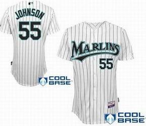 Florida Marlins 55 Josh Johnson Cool Base white jerseys