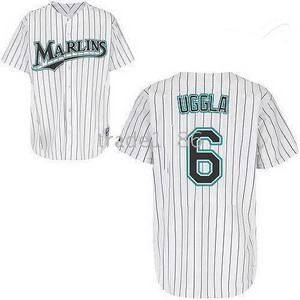 Florida Marlins Jersey 6 Dan Uggla Home Jersey Pinstripe