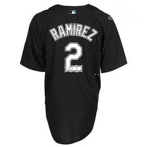 Florida Marlins Jersey 2 Hanley Ramirez BP Jerseys Black