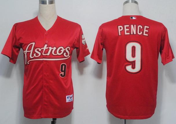 Cheap Houston Astros 9 Pence Red MLB Jerseys For Sale