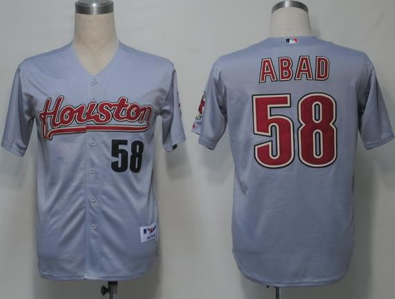 Houston Astros 58 Abad Grey MLB Jerseys