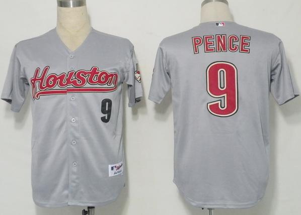 Houston Astros 9 Pence Grey MLB Jersey