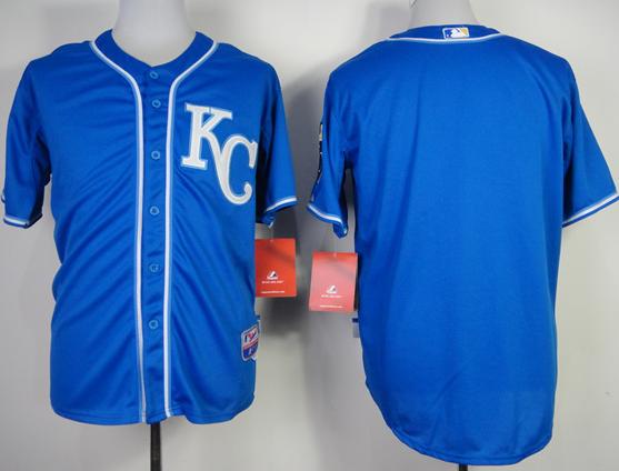 Cheap Kansas City Royals Blank Blue MLB Jerseys 2014 New Style For Sale