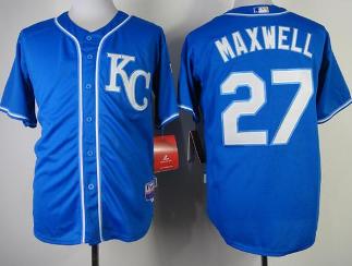 Cheap Kansas City Royals 27 Justin Maxwell Blue Cool Base MLB Jersey For Sale