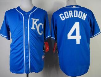 Cheap Kansas City Royals 4 Alex Gordon Blue Cool Base MLB Jersey For Sale