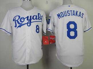 Cheap Kansas City Royals 8 Mike Moustakas White MLB Jerseys For Sale