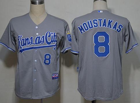 Cheap Kansas City Royals 8 Moustakas Grey MLB Jersey For Sale