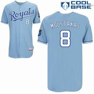 Kansas City Royals 8 Moustakas Light Blue Jersey