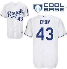 Cheap Kansas City Royals 43 Crow White Jersey For Sale