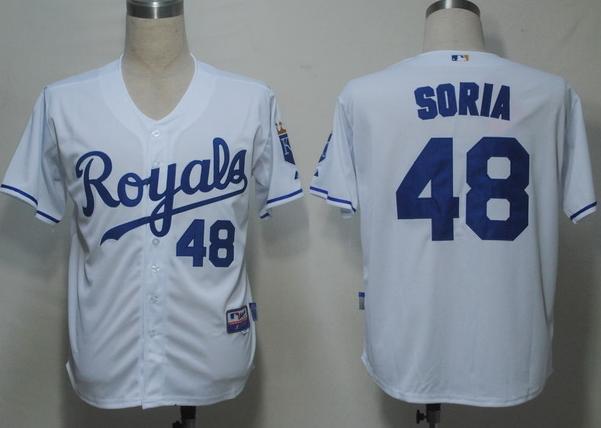Cheap Kansas City Royals 48 Soria White Cool Base MLB Jerseys For Sale