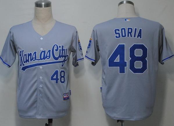 Cheap Kansas City Royals 48 Soria Grey Cool Base MLB Jersey For Sale