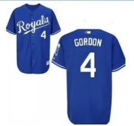 Kansas City Royals 4 Alex Gordon Navy Blue Jersey