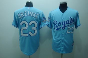 Kansas City Royals 23 greinke Alt.blue Jerseys 40Th Patch