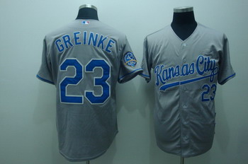Kansas City Royals 23 greinke grey Jerseys