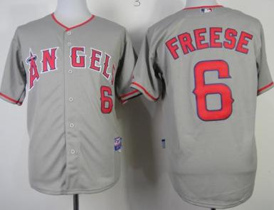 Cheap Los Angeles Angels 6 David Freese Grey Cool Base MLB Jersey For Sale