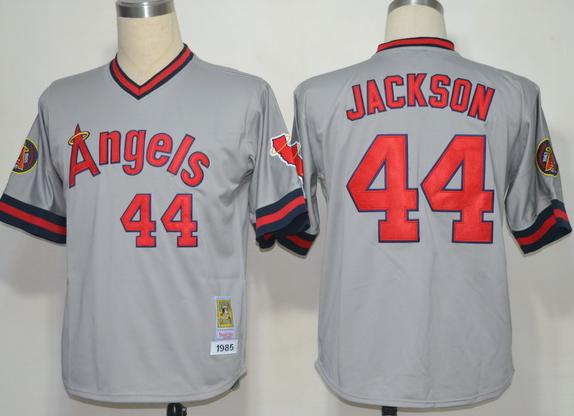 Cheap Los Angeles Angels 44 Jackson Grey M&N 1985 MLB Jerseys For Sale