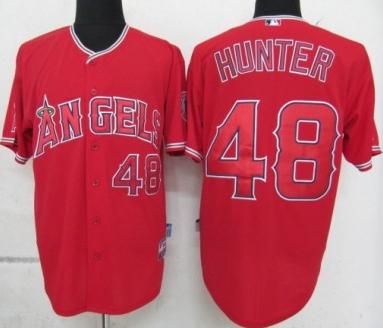 Cheap Los Angeles Angels 48 Hunter Red MLB Jerseys For Sale