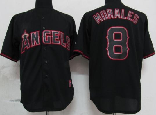 Cheap Los Angeles Angels 8 Morales Black Fashion Jerseys For Sale