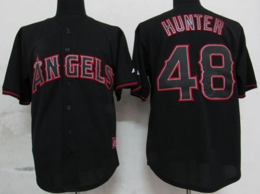 Cheap Los Angeles Angels 48 Hunter Black Fashion Jerseys For Sale