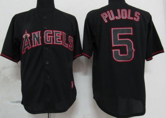 Cheap Los Angeles Angels 5 pujols Black Fashion Jerseys For Sale
